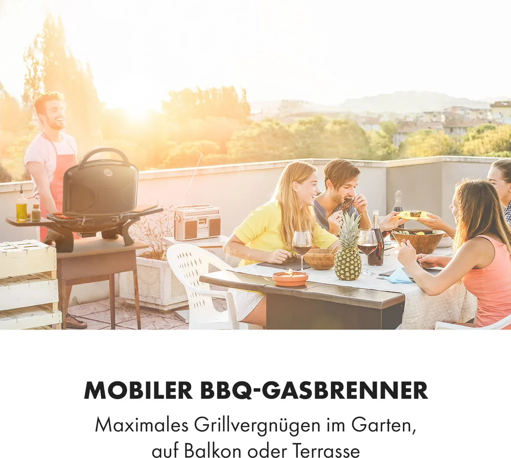 Klarstein Parforce Duo Gasgrill BBQ-Gasgrill Mit 4,4kW - 2 Brenner, Bis 300 °C, Gastyp: Butan/Propan, Edelstahl, 15000 BTU, Elektrische Zündung, 50 X 39 Cm Große Grillfläche, Deckel, Schwarz 3 Klarstein Parforce Duo Gasgrill BBQ-Gasgrill Mit 4,4kW - 2 Brenner, Bis 300 °C, Gastyp: Butan/Propan, Edelstahl, 15000 BTU, Elektrische Zündung, 50 X 39 Cm Große Grillfläche, Deckel, Schwarz – Bild 3