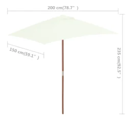 VidaXL Sonnenschirm Mit Holzmast 150 X 200 Cm Sandfarben -Grünwelt Exporteren Garten-Winkel 1885673ef400ef493c7c5e2776abdc34