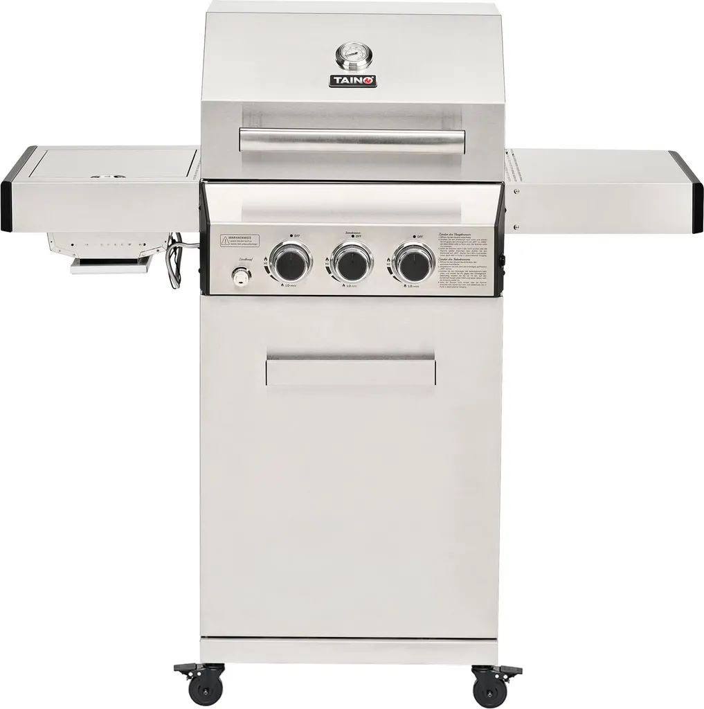 TAINO PLATINUM 2+1 Gasgrill Komplett Edelstahl 4-Brenner Silber Grillwagen BBQ Keramik-Brenner Sear-Zone 2 TAINO PLATINUM 2+1 Gasgrill Komplett Edelstahl 4-Brenner Silber Grillwagen BBQ Keramik-Brenner Sear-Zone – Bild 2
