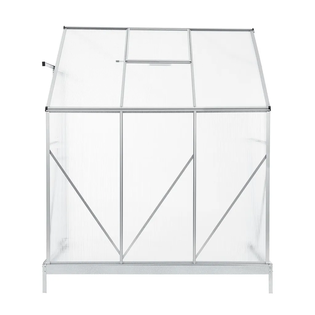 Juskys Aluminium Anlehn-Gewächshaus 2,4 M² – Treibhaus Mit Schiebetür, Fenster Zum Lüften & Stahl-Fundament – Stabiles Pflanzenhaus Für Garten 6 Juskys Aluminium Anlehn-Gewächshaus 2,4 M² – Treibhaus Mit Schiebetür, Fenster Zum Lüften & Stahl-Fundament – Stabiles Pflanzenhaus Für Garten – Bild 6