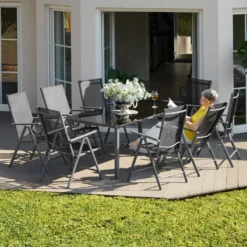 Tectake Aluminium Sitzgruppe 8+1 - Dunkelgrau -Grünwelt Exporteren Garten-Winkel 19307d15910b197182cd43c4f828e636