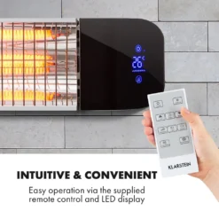 Klarstein Smartwave Infrarot-Heizstrahler Terrassenheizstrahler , IR ComfortHeat , Carbonfaserröhre , 2400 Watt , Thermostat , Appsteuerung , OpenWindow Detection , Indoor & Outdoor , IP65 , Wand- Oder Deckenmontage , Aluminiumgehäuse , Fernbedienung , Weiß 12 Klarstein Smartwave Infrarot-Heizstrahler Terrassenheizstrahler , IR ComfortHeat , Carbonfaserröhre , 2400 Watt , Thermostat , Appsteuerung , OpenWindow Detection , Indoor & Outdoor , IP65 , Wand- Oder Deckenmontage , Aluminiumgehäuse , Fernbedienung , Weiß -Grünwelt Exporteren Garten-Winkel 1953e0ac0e32502d2af0c69e58a7d233