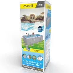 Avenli® Frame Rectangular Pool Set 400 X 207 X 122 Cm, Aufstellpool, Reckteckig, Mit Pumpe, Grau -Grünwelt Exporteren Garten-Winkel 197ab4a21d446ee8e9f99d0c37d86099