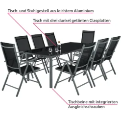 Tectake Aluminium Sitzgruppe 8+1 - Dunkelgrau -Grünwelt Exporteren Garten-Winkel 1a55bb8e8bcb3168fe3195d797493bd8