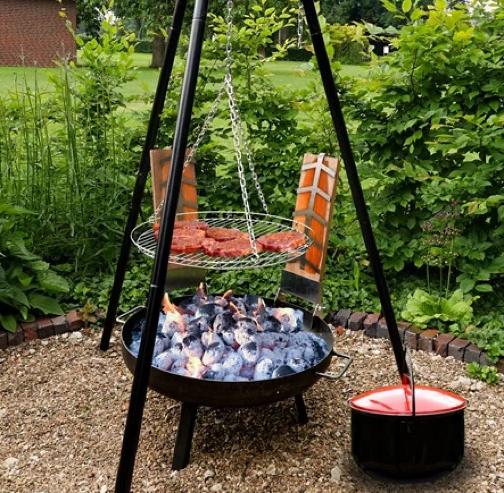 Grill Schwenkgrill Feuerschale Mit Topf Und 2 Flammlachs-Haltern 2341 9 Grill Schwenkgrill Feuerschale Mit Topf Und 2 Flammlachs-Haltern 2341 – Bild 9