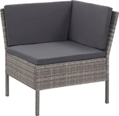 VidaXL 6-tlg. Garten-Sofagarnitur Mit Auflagen Poly Rattan Grau -Grünwelt Exporteren Garten-Winkel 1ba876fe08c1ffc197fee62b553bcda7