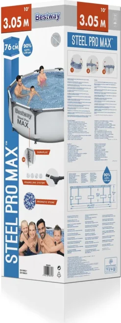 Bestway 56408 Rund Aufstellpool Stahl Pro Max 305x76 CmGestalten: Rund, Maße: 3 - 3,99 M, Filterpumpe: 58381 -Grünwelt Exporteren Garten-Winkel 1bfb4b82de0bf61168b2becdb590214e