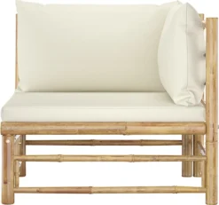 VidaXL 2-tlg. Garten-Lounge-Set Mit Cremeweißen Kissen Bambus -Grünwelt Exporteren Garten-Winkel 1c66e809e3d2f898625eea2ef2730742