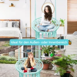 COSTWAY Hängesessel Hängestuhl Zum Aufhängen, Hängesitz Belastbar Bis 150 Kg Hängeschaukel 80x60x125cm (Grün) -Grünwelt Exporteren Garten-Winkel 1d634ec26781e2449710d69616557730