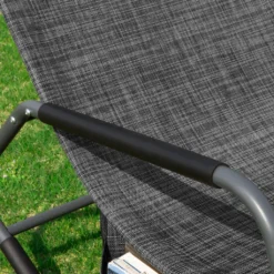 SoBuy OGS47-MS Schaukelliege Sonnenliege Mit Seitentasche Gartenliege Relaxstuhl Schwingliege Schwarz/Grau Belastbarkeit 150 Kg -Grünwelt Exporteren Garten-Winkel 1dd7f7d3a3599e8eb4fcecd259b184f8