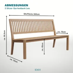 KMH® TEAK 3-sitzer Bank *Lea* O.A. -Grünwelt Exporteren Garten-Winkel 1df158607a46e5d5cdf02a6ac41e96e5