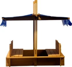 Dobar Sandkasten Mit Schwenkbarem Dach, Sitzbänke, Bodenplane, Verschließbare Sandkiste Aus Holz Für Kinder, 120 X 120 X 120 Cm, Hellbraun -Grünwelt Exporteren Garten-Winkel 1e145b0ea0d8f82fd3c26d1e12f05860