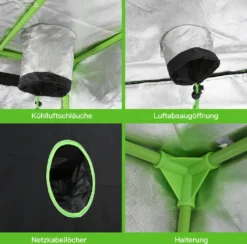 VINGO Growzelt 100x100x200cm Grow Tent, Growbox, Growschrank Fuer Homegrow, Indoor Anbauzelt, Growroom, Lichtdicht Und Wasserdicht Pflanzzelt, Zuchtzelt Schwarz Gruen -Grünwelt Exporteren Garten-Winkel 1e24bfa1f7ee2e6299180f2e7b9108d0