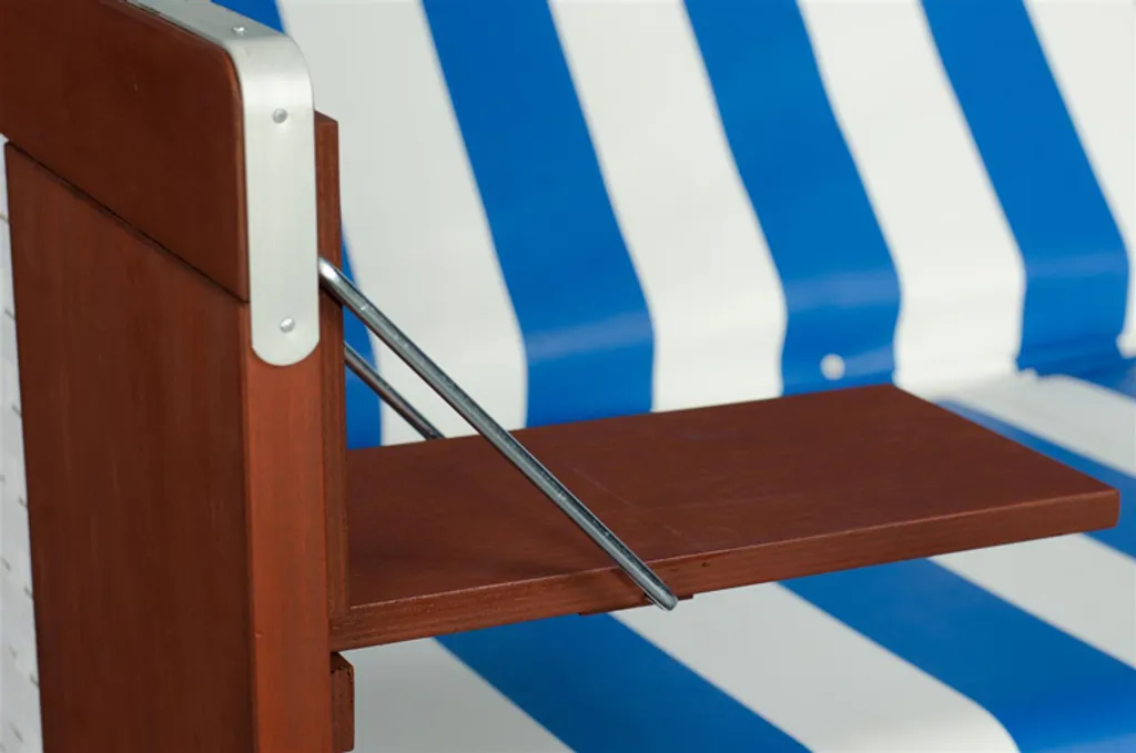 DeVries Strandkorb Profi Ostsee Fehmarn PE White Des.991 Blau- Weiß 2 DeVries Strandkorb Profi Ostsee Fehmarn PE White Des.991 Blau- Weiß – Bild 2