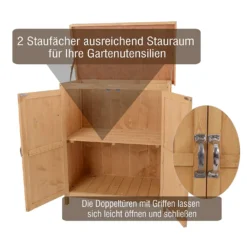 Outsunny Geräteschrank Geräteschuppen Gartenschrank 2 Fächer Tannenholz Natur 74 X 43 X 88cm -Grünwelt Exporteren Garten-Winkel 1fa859f9bfa02b0b4d651a40a3b35e5d