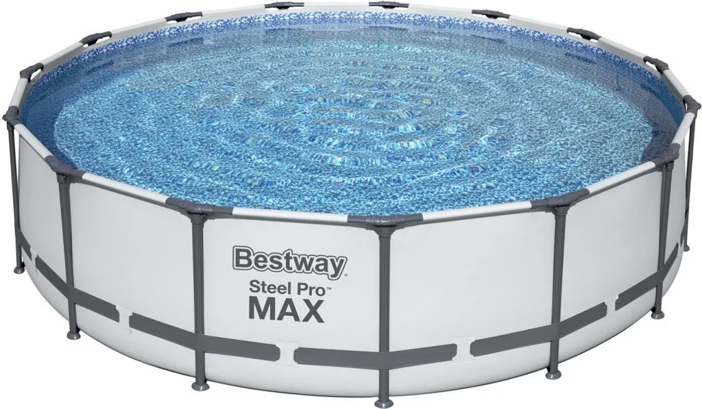 Bestway Frame Pool “Steel Pro™” Set 457x107 Cm - Rund - 14.970 L; 56488 1 Bestway Frame Pool “Steel Pro™” Set 457x107 Cm - Rund - 14.970 L; 56488