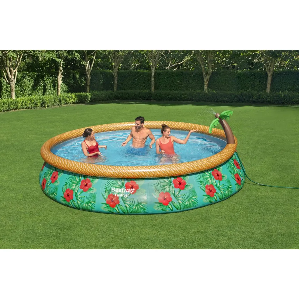Bestway Fast Set™ Pool-Set Mit Filterpumpe "Paradise Palms", Rund, 457x84cm, 57416 6 Bestway Fast Set™ Pool-Set Mit Filterpumpe "Paradise Palms", Rund, 457x84cm, 57416 – Bild 6