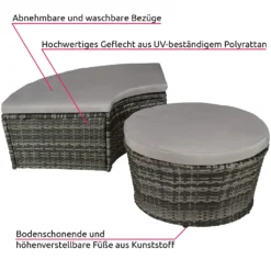Tectake Rattan Sonneninsel Santorin - Grau -Grünwelt Exporteren Garten-Winkel 1fe8cf142d13799754da37c10f91de2e