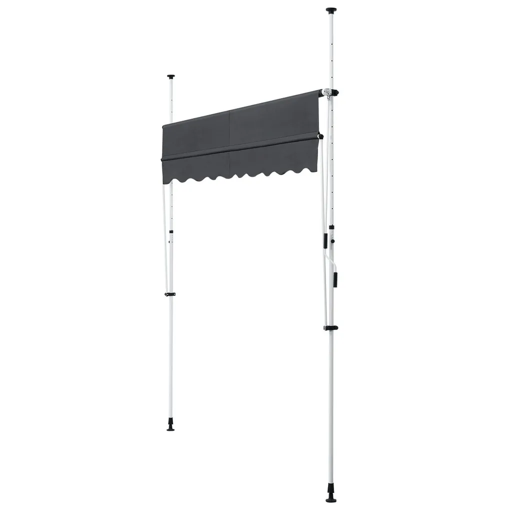 Juskys Klemmmarkise 250 X 120 Cm Mit Handkurbel - Markise Ohne Bohren - Höhenverstellbar, UV-beständig & Wasserabweisend - Balkonmarkise Balkon Grau 8 Juskys Klemmmarkise 250 X 120 Cm Mit Handkurbel - Markise Ohne Bohren - Höhenverstellbar, UV-beständig & Wasserabweisend - Balkonmarkise Balkon Grau – Bild 8