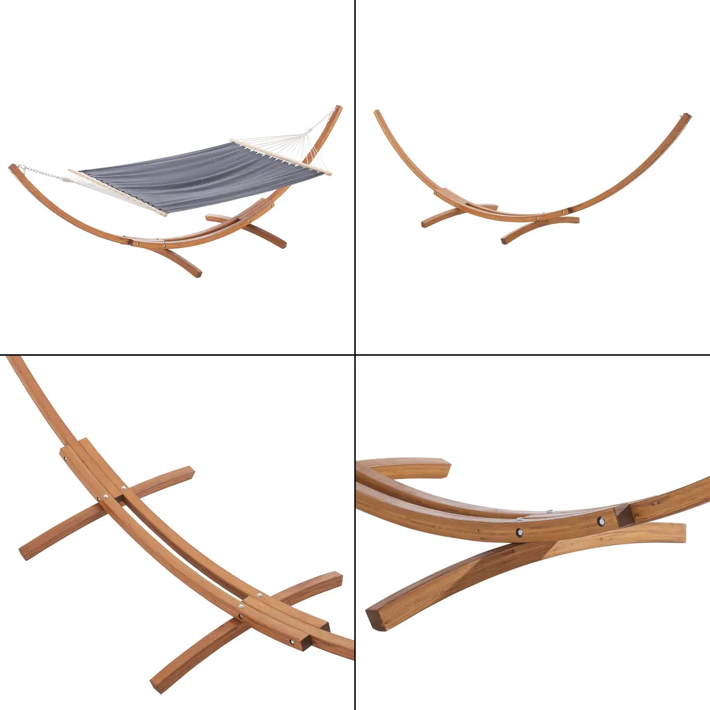 Hängematte Langadia Mit Gestell 200 X 150 Cm Hängeschaukel Max. 120 Kg Outdoor Hängesitz Hängeliege Gestell Aus Massivholz Dunkelgrau 6 Hängematte Langadia Mit Gestell 200 X 150 Cm Hängeschaukel Max. 120 Kg Outdoor Hängesitz Hängeliege Gestell Aus Massivholz Dunkelgrau – Bild 6