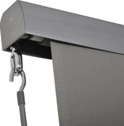 Outsunny Senkrechtmarkise Balkonmarkise Vertikalmarkise UV50+ Windschutz Seitenrollo Sichtschutz Mit Handkurbel Polyester+Aluminium Hellgrau 140 X 250 Cm -Grünwelt Exporteren Garten-Winkel 20157f579800db08a05c40c671cde1f5