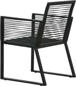 VidaXL Gartenstühle 4 Stk. Seil Rattan Schwarz -Grünwelt Exporteren Garten-Winkel 2092174ab85cea10bab45dab08629bad