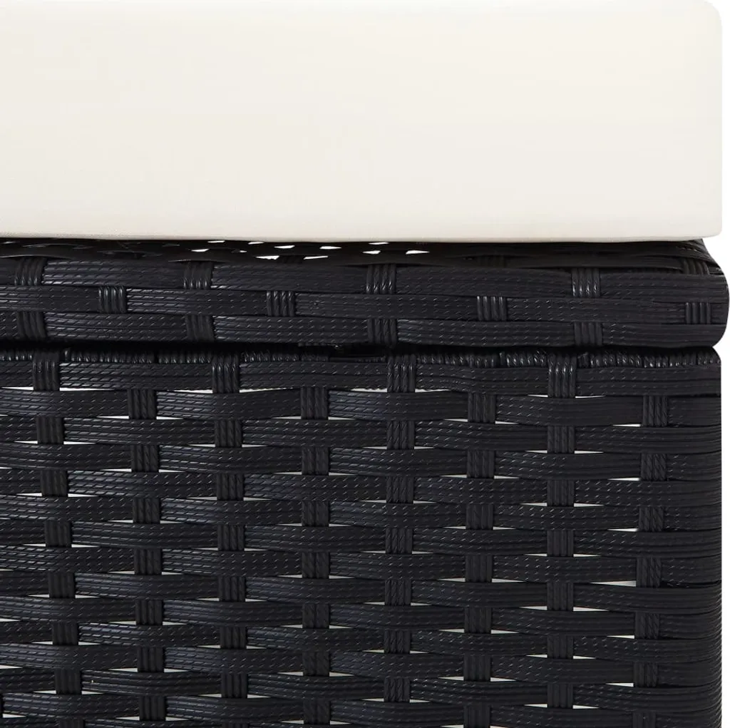 VidaXL Garten-Liegestuhl Mit Auflagen Poly Rattan Schwarz 7 VidaXL Garten-Liegestuhl Mit Auflagen Poly Rattan Schwarz – Bild 7