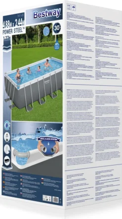 Bestway® Power Steel™ Frame Pool Komplett-Set Mit Sandfilteranlage 488 X 244 X 122 Cm, Grau, Eckig -Grünwelt Exporteren Garten-Winkel 20fd96e6ddd209e23530863ea741e578