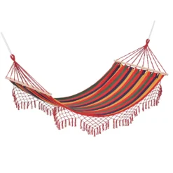 Outsunny Stabhängematte Hängematte Wetterfest UV-beständig 2 X 1 M Bis 120 Kg Baumwoll-Polyester-Mischung Bunt -Grünwelt Exporteren Garten-Winkel 2108989921d06485a020e83c7cba650a