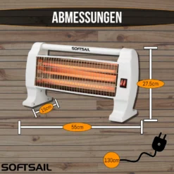 Quarz-Heizstrahler Mit 3 Leistungsstufen, 400 / 800 / 1200 Watt -Grünwelt Exporteren Garten-Winkel 2113e31d00de9c196e355f7aeeaa42f6