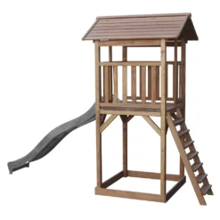 AXI Beach Tower Spielturm Aus Holz In Braun | Spielhaus Für Kinder Mit Grauer Rutsche Und Sandkasten | Stelzenhaus Für Den Garten -Grünwelt Exporteren Garten-Winkel 211f6eacb9235a4ba83bdedd4cac0d81