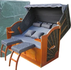 XXL Strandkorb ✔ 2,5 Sitzer ✔ Anthrazit ✔ PE-Rattan