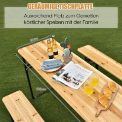 COSTWAY 3tlg. Bierzeltgarnitur Picknicktisch Mit 2 Sitzbänke, Campingtisch Set Metallrahmen, Festzeltgarnitur Für Terrasse, Garten 178 X 46 X 76cm 8 COSTWAY 3tlg. Bierzeltgarnitur Picknicktisch Mit 2 Sitzbänke, Campingtisch Set Metallrahmen, Festzeltgarnitur Für Terrasse, Garten 178 X 46 X 76cm -Grünwelt Exporteren Garten-Winkel 21bd3f7ef48d106c24c54957aa7de57d
