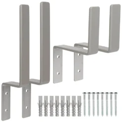 ONVAYA® Wandhalterung Für Bierzeltgarnituren | Winkel- Und Haken-Set Für Die Platzsparende Aufbewahrung Einer Kompletten Biertischgarnitur (1 Tisch Mit 2 Bänken)