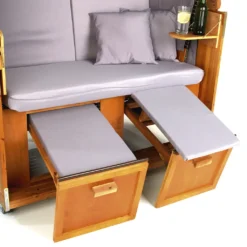 Hoberg 2-Sitzer-Strandkorb (Ostsee) Strandkorb Ostsee XXL Hoberg Volllieger Gartenliege 2-Sitzer Fichtenholz Rollen -Grünwelt Exporteren Garten-Winkel 22106a51b7457cd6a1b46cb3f958dbfc