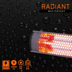 Starlyf® Radiant Heater – Wetterfeste Halogen-Infrarot-Heizung Mit Direktwärme-Technologie, Inkl. Fernbedienung, 2000 Watt – Aus Der TV Werbung -Grünwelt Exporteren Garten-Winkel 22edd9951addba681a9ae4e69126ae2c