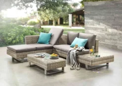 Destiny Sofaset Manacor Beige Braun Geflechtgruppe Polyrattan Loungegruppe