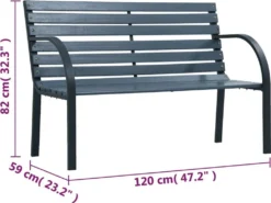 VidaXL Gartenbank 120 Cm Grau Holz -Grünwelt Exporteren Garten-Winkel 23c2a0e49ca49c0e11da5349ee38ac99