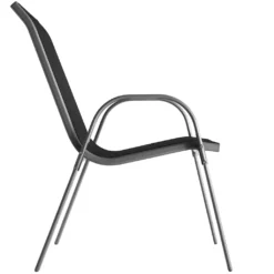 4Stk Wohaga Stapelstuhl Mit Textilenbespannung Grau/Schwarz -Grünwelt Exporteren Garten-Winkel 23d084f33a55439e7480f7cebc0fdea1