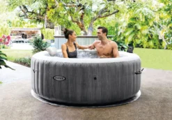 Intex Pool PureSPA 28440 Bubble 'Greywood Deluxe' Rund, 196/145cm Durchmesser (außen/innen) -Grünwelt Exporteren Garten-Winkel 243d9b6b33ac3fc2d33b7918ed656951