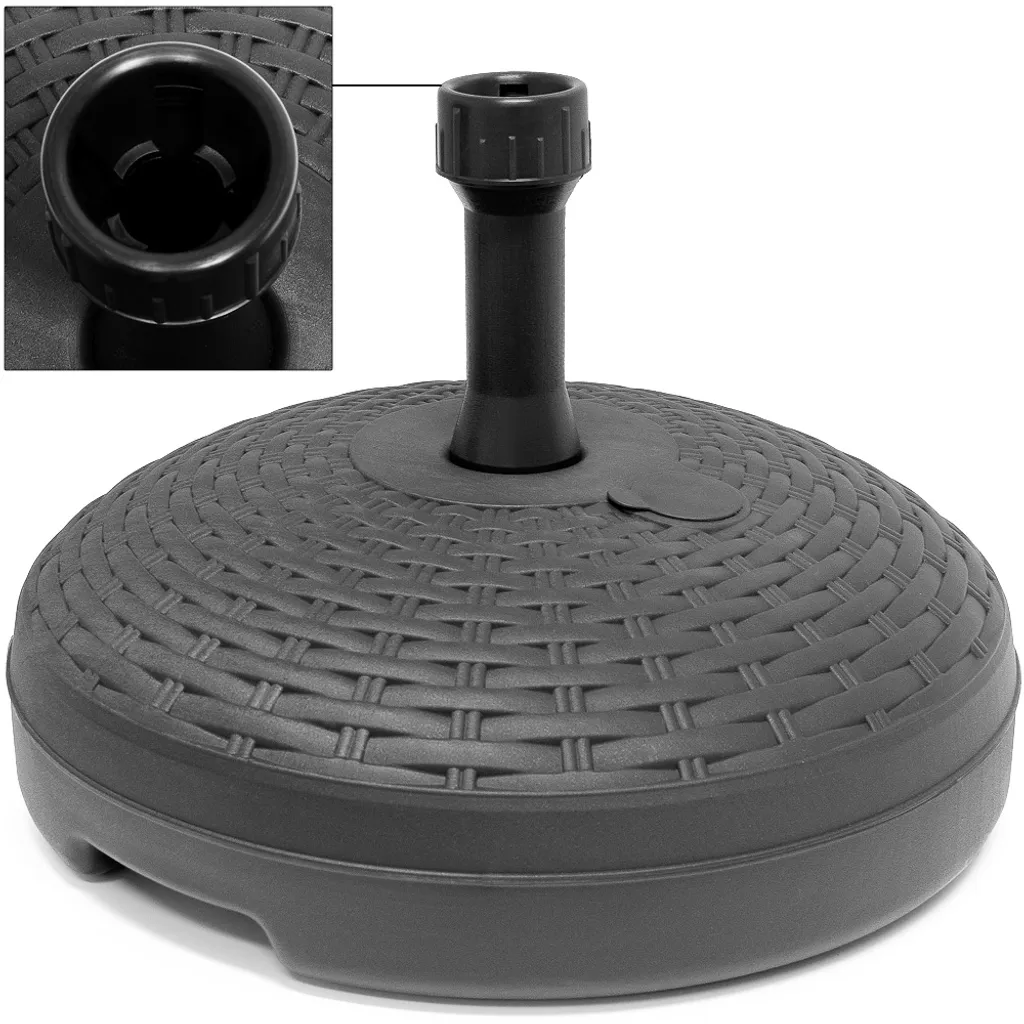Sonnenschirmständer Sonnenschirmhalter In Rattanoptik Anthrazit 20L 45cm 7 Sonnenschirmständer Sonnenschirmhalter In Rattanoptik Anthrazit 20L 45cm – Bild 7
