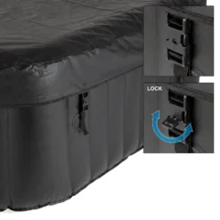 ECD Germany Aufblasbarer Whirlpool In-Outdoor Für 4 Personen, 100 Massagedüsen, LED-Display, 150x150 Cm, 600L, Extra-Zubehör, Seifenblase Jacuzzi Spa Pool Massage Heizung Wellness, Für Garten/Terrasse -Grünwelt Exporteren Garten-Winkel 24efe3600318276721e216ea3f99559f