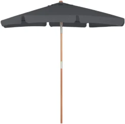 SONGMICS 200 × 125 Cm Holz-Sonnenschirm, Marktschirm, UV-Schutz UPF 50+, Gartenschirm, Terrassenschirm, Sonnenschutz, Ohne Ständer Grau GPU26GY -Grünwelt Exporteren Garten-Winkel 25028bc60a420a27fbf14cd138bcc151