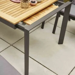 Zurigo Auszietisch 180/240x90cm Teakholz / Anthrazit -Grünwelt Exporteren Garten-Winkel 258778d558623c532beb6983d850fb9e