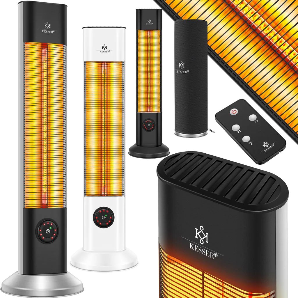 KESSER® Standheizstrahler Infrarot Stand Heizstrahler Inkl. Schutzhülle Wärmestrahler Terrasse Infrarotstrahler Turmheizstrahler 2000 Watt Terrassenstrahler Standheizung Mit Fernbedienung, Farbe:Silber 1 KESSER® Standheizstrahler Infrarot Stand Heizstrahler Inkl. Schutzhülle Wärmestrahler Terrasse Infrarotstrahler Turmheizstrahler 2000 Watt Terrassenstrahler Standheizung Mit Fernbedienung, Farbe:Silber