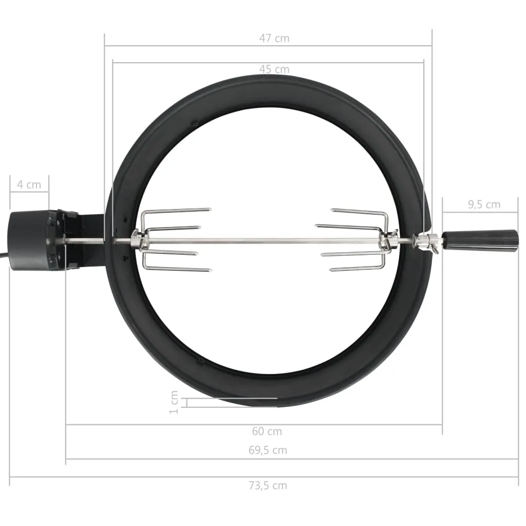 VidaXL BBQ Rotisserie Ring Set 47 Cm Schwarz 5 VidaXL BBQ Rotisserie Ring Set 47 Cm Schwarz – Bild 5