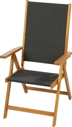 Countryside® Gartenstuhl| Akazienholz Und Textil | Mit Armlehnen