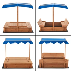 Sandkasten Kellenhusen Mit Dach 120 X 120 X 120 Cm Sandbox Mit 2 Klappbaren Sitzbänke Holzsandkasten Sandkiste Tannenholz -Grünwelt Exporteren Garten-Winkel 287366ad2ad5fa5003c829a0769ae21b