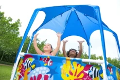 Bestway® Steel Pro™ Aufstellpool Mit Sonnenschutzdach "Splash-in-Shade" Ohne Pumpe Ø 183 X 51 Cm, Buntes Unterwasser-Design, Rund -Grünwelt Exporteren Garten-Winkel 28b7c5c461fd37c0f8663d864f55d06f