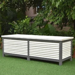 Mucola Auflagenbox 140CM Kissenbox Holz Gartentruhe Gartenbox Auflagentruhe Truhe Grau -Grünwelt Exporteren Garten-Winkel 28ef5165d333c55f6006ce085a9d45c7